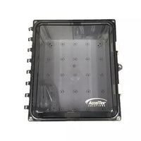 AccelTex ATS-00075 12x10x6 Polycarbonate Enclosure with Clear Door, Latch Lock & 4 N-Style Holes