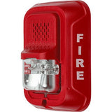 System Sensor P2RL L-Series Indoor Selectable Output Horn Strobe, 2-Wire, Wall Mount, "FIRE" Marking, Red