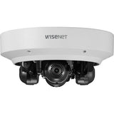 Hanwha PNM-9084QZ1 Wisenet 8MP WDR Multi-Sensor PTRZ Camera, 3-6mm Motorized Varifocal Lens, White (Replaces PNM-9084QZ)