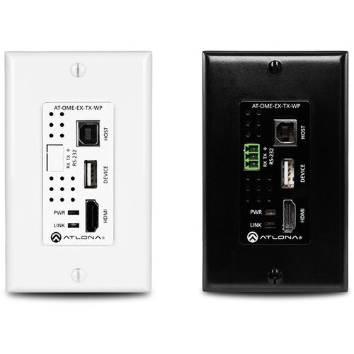 Atlona® AT-OME-EX-WP-KIT  Omega 4K/UHD HDMI Over HDBaseT TX Wallplate/RX with USB, Control & PoE