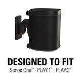 Sanus WSWM22-B1 Sonos Play 1 & Play 3 Wireless Speaker Wall Mounts Black- Pair