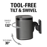 Sanus WSWM22-B1 Sonos Play 1 & Play 3 Wireless Speaker Wall Mounts Black- Pair