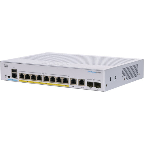 Cisco CBS250-8FP-E-2G 8-Port Gigabit PoE+ Compliant Managed Switch with SFP/RJ45 Combo (120W)