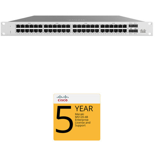 Cisco MS120-48 Access Switch with 5-Year Enterprise License and Support