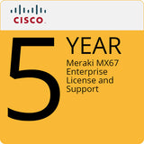 Cisco Meraki MX67 Router/Security Appliance with 5-Year Enterprise License and Support