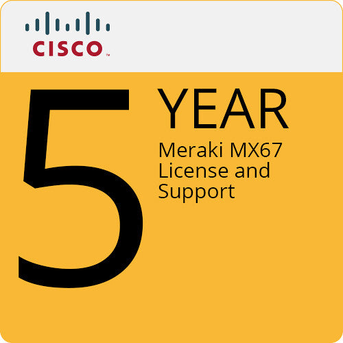 Cisco Meraki MX67 Router/Security Appliance with 5-Year Secure SD-WAN Plus License and Support