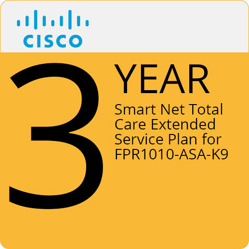 Cisco  CON-3SNT-FPR1010A 3-Year Smart Net Total Care Extended Service Plan for FPR1010-ASA-K9