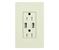 Lutron SCR-15-UBTR-BI 15 Amp USB Receptacle - (Biscuit | Satin)