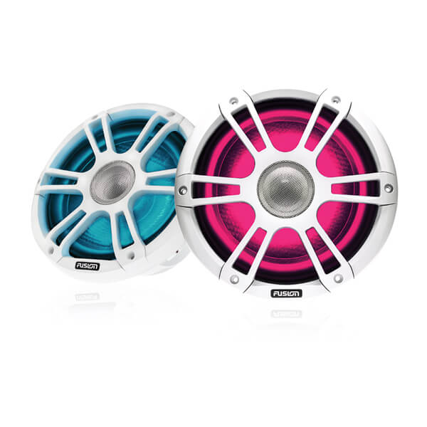 Fusion® 010-02434-10 Signature Series 3 8.8" 330 Watt Coaxial Sports White Marine Speakers (Pair) with CRGBW LED Lighting