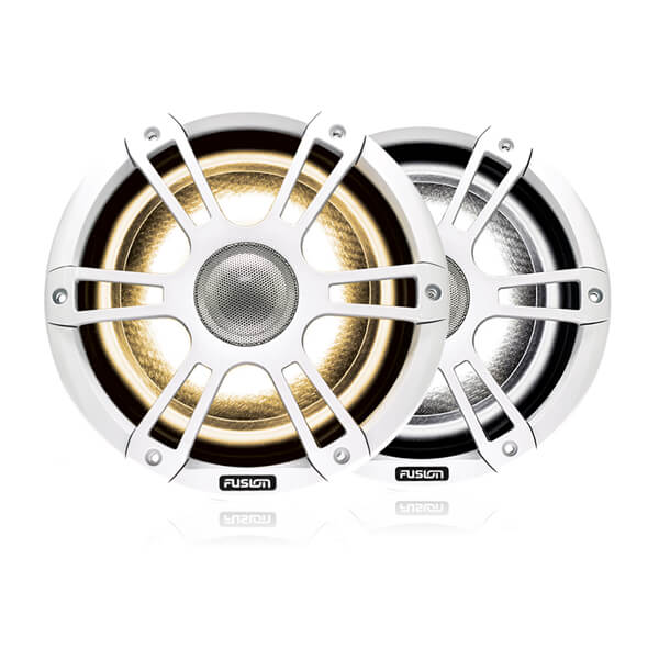 Fusion® 010-02433-10 Signature Series 3 7.7" 280 Watt Coaxial Sports White Marine Speakers (Pair) with CRGBW LED Lighting