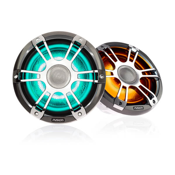 Fusion® 010-02434-11 Signature Series 3 8.8" 330 Watt Coaxial Sports Chrome Marine Speakers (Pair) with CRGBW LED Lighting