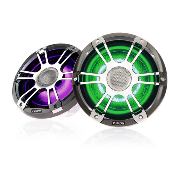 Fusion® 010-02433-11 Signature Series 3 7.7" 280 Watt Coaxial Sports Chrome Marine Speakers (Pair) with CRGBW LED Lighting