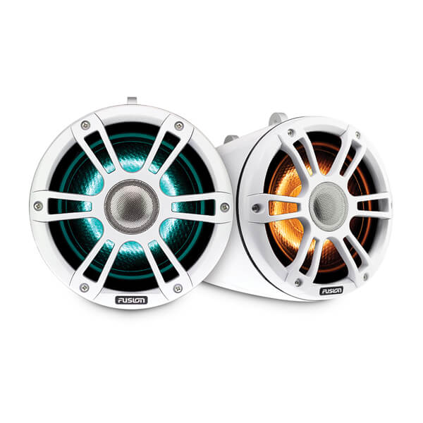 Fusion® 010-02438-01 Signature Series 3 6.5" 230 Watt Sports White Marine Wake Tower Speakers (Pair) with CRGBW