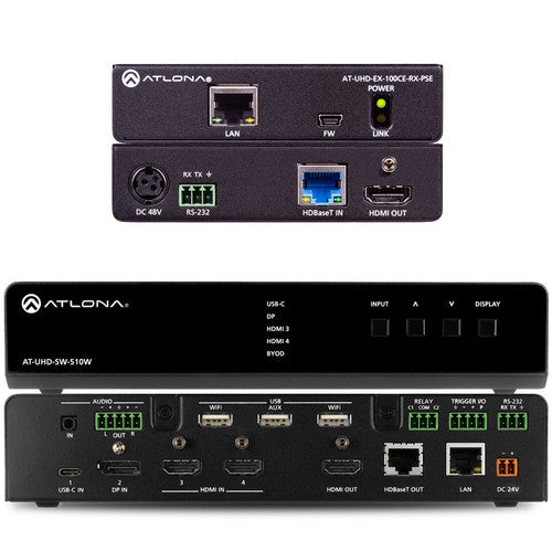 Atlona®  AT-UHD-SW-510W-KIT Atlona SW-510W 4K/UHD Universal Switcher and HDBaseT Receiver Kit