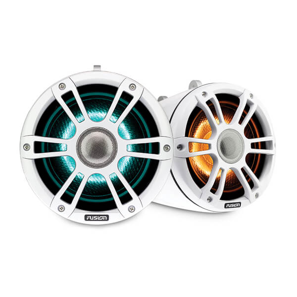 Fusion® 010-02439-01 Signature Series 3 7.7" 280 Watt Sports White Marine Wake Tower Speakers (Pair) with CRGBW