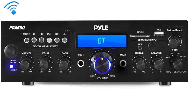 Pyle PDA6BU 200-Watt Bluetooth® Stereo Amp Receiver with USB & SD™ Card Readers