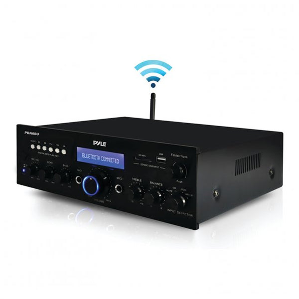 Pyle PDA6BU 200-Watt Bluetooth® Stereo Amp Receiver with USB & SD™ Card Readers