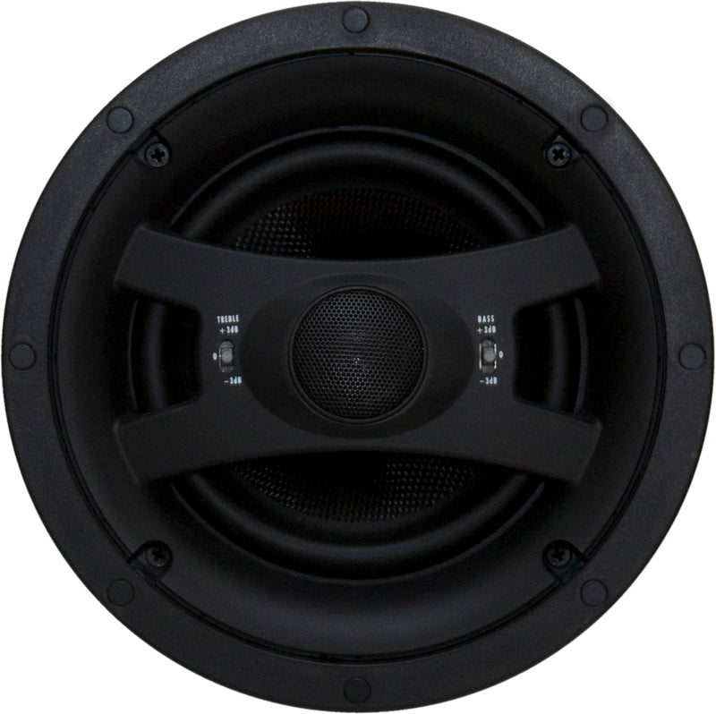 EARTHQUAKE ECS6.5  EDGELESS 6.5" IN-CEILING SPEAKERS 12DB XOVER +/- 3DB SWITCHES, ROUND GRILLES