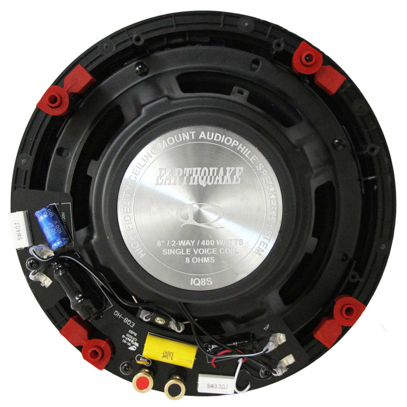 EARTHQUAKE IQ8S 8" IN-CEILING, DUAL SWIVEL TWEETERS, FIBER CONE, +/- 3DB XOVER SWITCH
