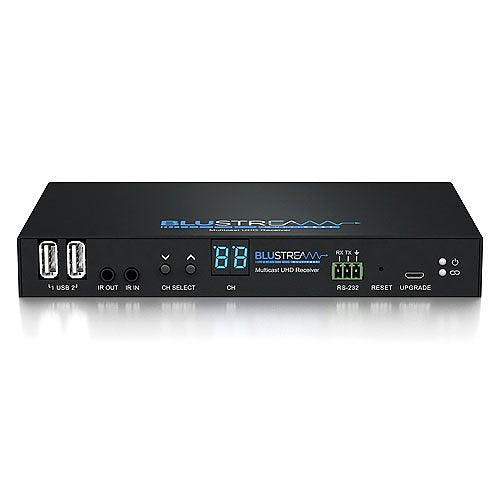 Blustream IP200UHD-RX IP Multicast HDMI UHD Video KVM over 1GB Network Receiver with Bi-directional IR / RS-232 & USB