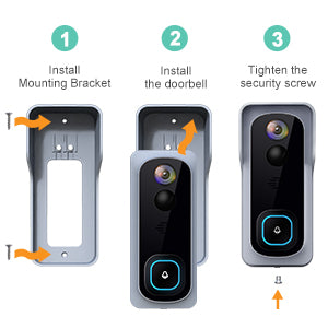 Silarius SIL-DOORBELL2MPBSDB 2MP, WiFi Battery Powered Smart Doorbell Camera + Chime (Outdoor IP65), Cloudedge app , includes 32GB MicroSD card