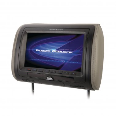 Power Acoustik HDVD-71CC Universal Replacement Headrest w/ DVD Player & 7” LCD