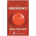 Alarm Controls PBM-1-4 Momentary Panic Station with 1 N/O Pair and 1 N/C Pair, Single Gang, Red