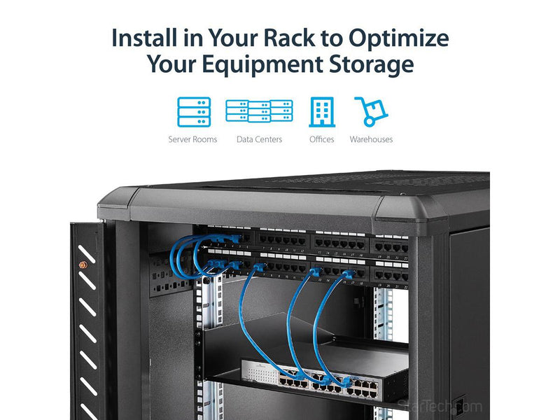 StarTech.com CABSHELFHD HEAVY DUTY 2U Fixed Sever Rack Mount Shelf - 56kg (125lbs)