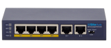 Silarius SIL-A4POE1G65 6 Ports POE+ switch with 4 Gigabit Ports PoE+, 2 Gigabit Uplinks, and VLAN config - 65W POE+