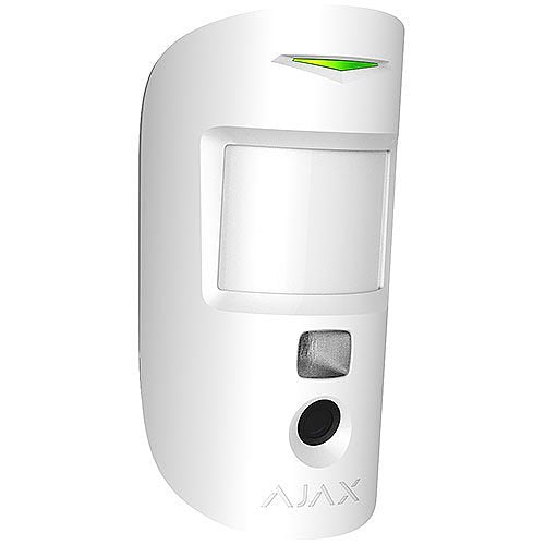 AJAX 42820.23.WH3 Wireless Motion Detector with Visual Alarm Verification and Pet Immunity, White