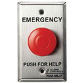 Alarm Controls PBL-1 Latching Push Button with One N/O Pair and One N/C Pair, Stainless Steel Plate, Single Gang