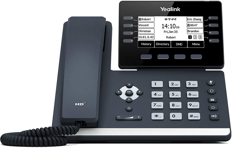 Yealink SIP-T53W IP Phone, 12 VoIP Account Dual-Port Gigabit Ethernet, Power Adapter Not Included