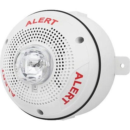 System Sensor SPSCWK-CLR-ALERT SpectrAlert Advance Selectable Output Speaker Strobe, Ceiling Mount, Clear Lens, Standard CD